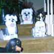 Jack Russell Planter and Large and Small Sheepdog Planter